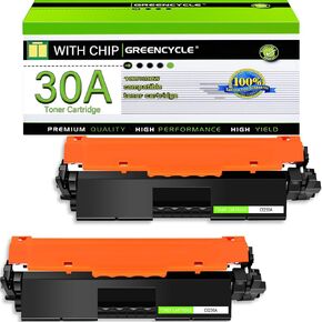 greencycle CF230A Toner Cartridge Replacement Compatible for HP 30A Black Toner Cartridge Laserjet Pro MFP M227fdw M227fdn M227sdn M203dn M203dw M203d Printer Ink Cartridge (2PCS)