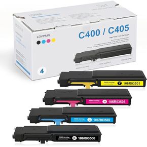 VersaLink C400/C405 Black, Cyan, Magenta, Yellow Toner Cartridge (4Pack) - Compatible 106R03500 106R03502 106R03503 106R03501 Toner Replacement for Xerox VersaLink C400 C405 Printer