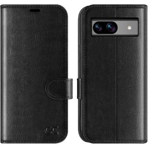 OCASE Compatible with Google Pixel 8A Wallet Case, PU Leather Flip Folio Case with Card Holders RFID Blocking Kickstand [Shockproof TPU Inner Shell] Phone Cover 2024 (Graphite)