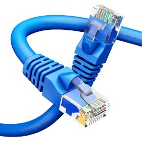 GearIT RJ45 Cat 6 Ethernet Patch Cable for TV, Modem, PC Gaming, 10Gbps, Gold-Plated Connectors, Snagless, Network Cable, Internet Cable, 20 Feet, Blue