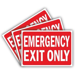 3 × ملصقات لافتة خروج، لافتات خروج مصممة وفقًا لمعايير السلامة NFPA (10 × 7 انش)