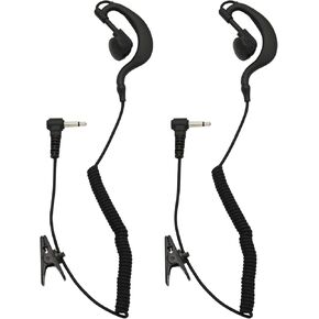 2.5mm Police Listen Only G Shape Soft Ear Hook Earpiece for Two-Way Radios,Transceivers and Radio Speaker Mics Jacks,Shoulder Mic Jacks (2 Pack)
