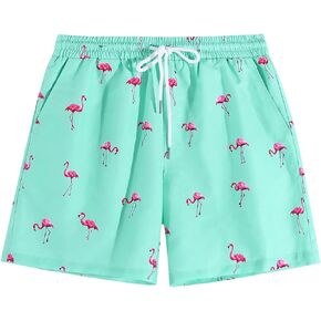 Floerns Men's Graphic Print Drawstring Waist Swim Trunks Shorts Bathing Suit