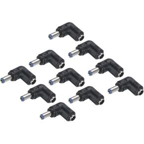 uxcell DC Power Connector Adapter, 10Pcs 90 Degree Angle 5.5mm x 2.1mm Female Jack to 5.5mm x 2.5mm Male Plug Coupler Converter