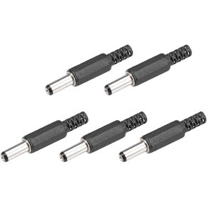 uxcell 5.5 x 2.1mm DC Male Connector Jack Solder Adapter DIY DC Barrel Connectors Replacement 5 Pack