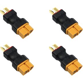 4-Pack XT60 Female Plug Connector to T-Plug Deans Style Male Connector Conversion Adapter for RC Car Plane Lipo Battery ESC in Kuwait