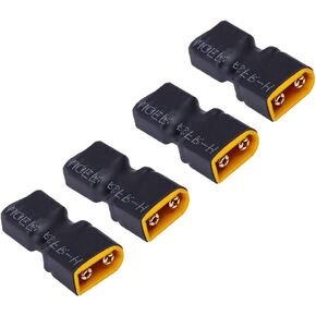 4-Pack XT60 Female Plug Connector to T-Plug Deans Style Male Connector Conversion Adapter for RC Car Plane Lipo Battery ESC