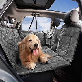 FUNNYFUZZY back seat extender for dogs, Extra-Large Hard Bottom Dog Car Seat Cover for Back Seat, 100% Waterproof Backseat Extender for Dogs, Dog Hammock for Car Dog Car Bed for Car, SUV, Truck, Green