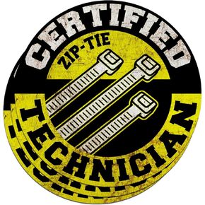 (3PCS) Zip Tie Certified Sticker Technician Mechanic Electrician Construction Sticker Blue Collar Funny Coworker Die-Cut Waterproof Vinyl Sticker for Water Bottle Phone Case Laptop Cars (2 inches)