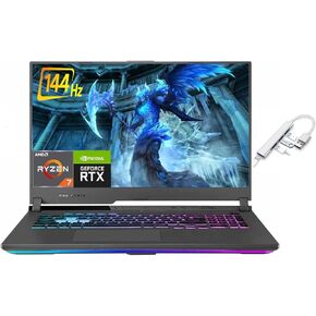 ASUS ROG Strix 17.3" 144Hz IPS FHD Gaming Laptop | AMD Ryzen 7 4800H (Beat i7-11800H)| NVIDIA GeForce RTX 3060 | Backlit | 16GB RAM | 1024GB SSD | Windows 10 Home | Bundle with USB 3.0 Hub