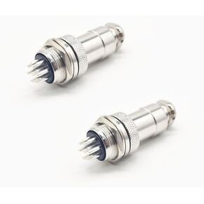 2PCS GX20 Aviation Connector 7 Pin, GX20 Circular Adapter Male Female Plug Socket GX20 Metal Female Male Panel Mount Connector for Power Connection