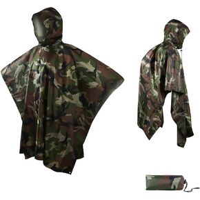 Camo Rain Poncho, Multi Use Waterproof Rain Coat in Kuwait