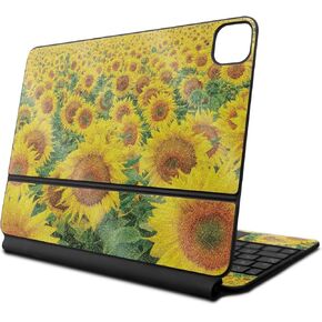 Glossy Glitter Skin Compatible with Apple Magic Keyboard for iPad Pro 13‑inch (M4) 2024 - Sunflower Field - Premium 3M Vinyl Protective Decal Cover - Easy to Apply | Crafted in The USA by MightySkins