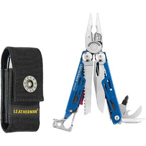 LEATHERMAN, Signal, 19-in-1 Multi-tool for Outdoors, Camping, Hiking, Fishing, Survival, Durable & Lightweight EDC, Made in the USA, Aqua/Silver with Nylon Sheath