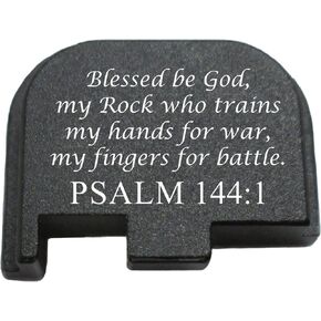 BASTION Laser Engraved Butt Plate, Rear Slide Cover Back Plate for Glock G43, G43X, and G48 9mm ONLY - Psalm 144:1