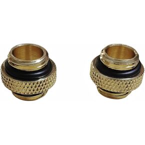 Extension Fitting Water Cooling G1/4 "5mm Male to Female Connector, Compatible with Computer Cooling Unit, Mini Extension Fittings Gold -2PCS