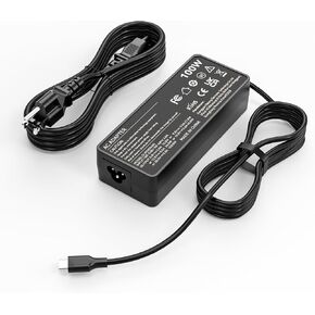 100W USB C Laptop Charger, Fast Charger for Lenovo ThinkPad, Yoga, HP, Asus, Acer, Dell, MSI, MacBook Pro/Air Laptops and Tablets; Universal Type C Chromebook Laptop Power Supply Cord