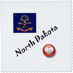 3dRose qs_7202_1 I Love North Dakota-Quilt Square, 10 by 10-Inch