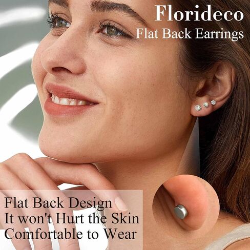 Florideco Small Tiny Stud Earrings for Women Men Stainless Steel Stud Earrings Sets CZ Heart Moon Star Flatback Earrings Cartilage Hoop Earrings in Kuwait