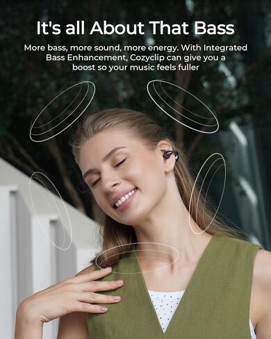 سماعات أذن Lytmi-CozyClipOpen، سماعات أذن بمشبك مع بلوتوث 5.4، خفيفة الوزن ومريحة، صوت واضح، وقت تشغيل لمدة 22 ساعة، سماعات أذن مقاومة للماء IPX4 للجري واللياقة البدنية in Kuwait