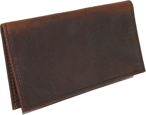 Boston Leather Unisex Textured Bison Leather Checkbook Cover, Black in Saudi Arabia