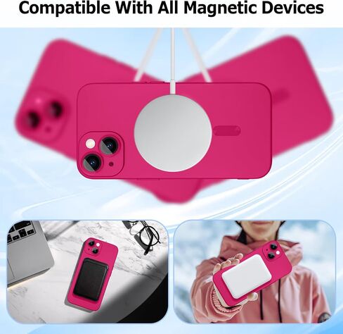 ankofave Magnetic Case for iPhone 14 Phone Case for Women/Men, Shockproof Matte Luxury Metallic Luster Design with Full Camera Lens Protector, Compatible with Magsafe Case for iPhone 14 6.1"-Wine Red in Kuwait