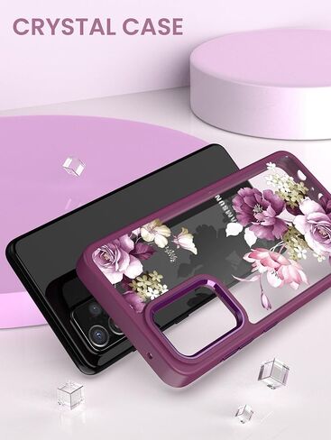 حافظة Dretal لهاتف Samsung Galaxy A52 5G، حافظة Galaxy A52، ظهر صلب تم اختباره من الدرجة العسكرية وحافة ناعمة غطاء واقٍ للنساء والفتيات + واقي شاشة من الزجاج المقوى (أرجواني) in Kuwait