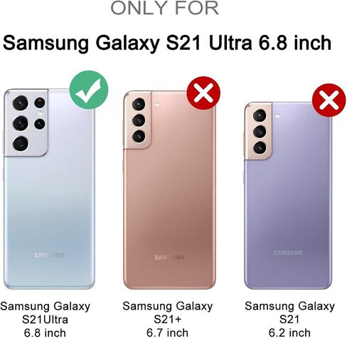 SURITCH for Samsung Galaxy S21 Ultra Clear Case 6.8" (Only), [Built-in Screen Protector] Full Body Protective Hard Shell+Soft TPU Phone Case for Samsung S21 Ultra -(Full Clear) in Kuwait
