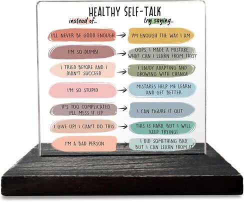 Note to Self Decor Sign, Mental Health Therapy Office Motivational Decor Gifts for Women Men Employees Coworkers School Psychologist Counselor Negative Thoughts Decorative Signs Plaques GXX60 in Kuwait