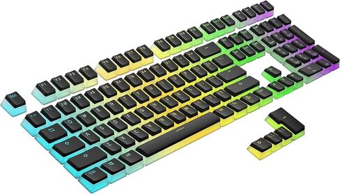مجموعة أغطية مفاتيح بودنغ HKG | مجموعة Doubleshot PBT Keycap | مجموعة مفاتيح ملف تعريف OEM كاملة 112 | تخطيط ANSI الأمريكي | للوحة المفاتيح الميكانيكية | متوافق مع Cherry MX، Gateron، Kailh، Outemu | أسود in Saudi Arabia