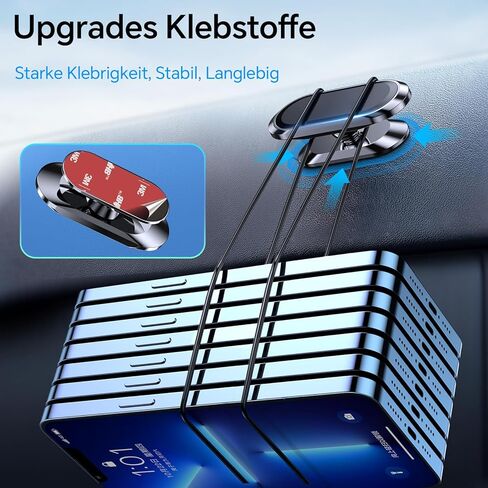 【عبوة من قطعتين】حامل هاتف مغناطيسي للوحة قيادة السيارة [مغناطيس فائق] [ 4 لوحات معدنية] حامل سيارة لهاتف iphone حامل مغناطيسي للسيارة للهاتف الخلوي، [دوران 360 درجة] حامل مغناطيسي عالمي للوحة القيادة in Kuwait