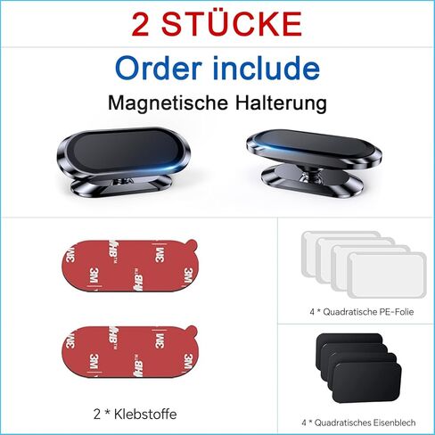 【عبوة من قطعتين】حامل هاتف مغناطيسي للوحة قيادة السيارة [مغناطيس فائق] [ 4 لوحات معدنية] حامل سيارة لهاتف iphone حامل مغناطيسي للسيارة للهاتف الخلوي، [دوران 360 درجة] حامل مغناطيسي عالمي للوحة القيادة in Kuwait