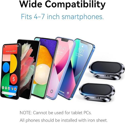 【عبوة من قطعتين】حامل هاتف مغناطيسي للوحة قيادة السيارة [مغناطيس فائق] [ 4 لوحات معدنية] حامل سيارة لهاتف iphone حامل مغناطيسي للسيارة للهاتف الخلوي، [دوران 360 درجة] حامل مغناطيسي عالمي للوحة القيادة in Kuwait