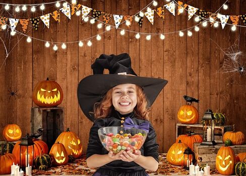 LYCGS 7X5FT Halloween background Halloween Themed Pumpkin Lantern Photography Backdrop Rustic Wood Background Spider web horror nightmare Party Decoration X-54 in Saudi Arabia