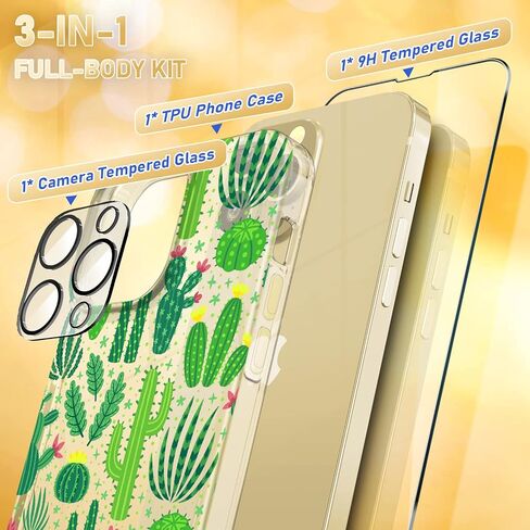 حافظة OKP (3 في 1 لهاتف iPhone 14 Pro Max، مع واقي شاشة/واقي عدسة الكاميرا، نمط زهور لطيف، غطاء خلفي صلب نحيف لامع لامع مقاس 6.7 بوصات للنساء والفتيات، زهور أرجوانية in Saudi Arabia