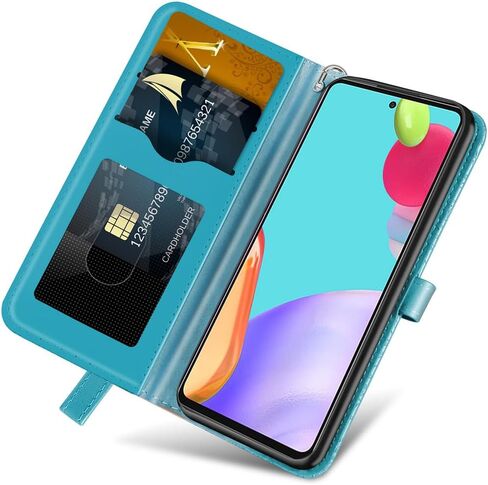حافظة لهاتف Samsung Galaxy A23، حافظة محفظة Samsung A23 5G، جلد PU فاخر منقوش على شكل شجرة [مسند] [فتحات للبطاقات] [حزام المعصم] [6.6 بوصة] غطاء هاتف لهاتف Samsung A23 (B1-أحمر) in Saudi Arabia