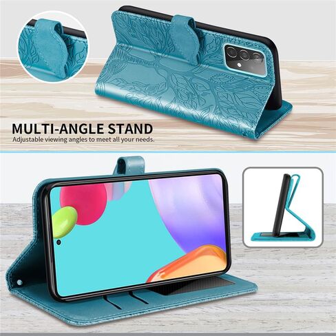حافظة لهاتف Samsung Galaxy A23، حافظة محفظة Samsung A23 5G، جلد PU فاخر منقوش على شكل شجرة [مسند] [فتحات للبطاقات] [حزام المعصم] [6.6 بوصة] غطاء هاتف لهاتف Samsung A23 (B1-أحمر) in Saudi Arabia