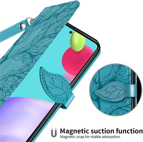 حافظة لهاتف Samsung Galaxy A23، حافظة محفظة Samsung A23 5G، جلد PU فاخر منقوش على شكل شجرة [مسند] [فتحات للبطاقات] [حزام المعصم] [6.6 بوصة] غطاء هاتف لهاتف Samsung A23 (B1-أحمر) in Saudi Arabia