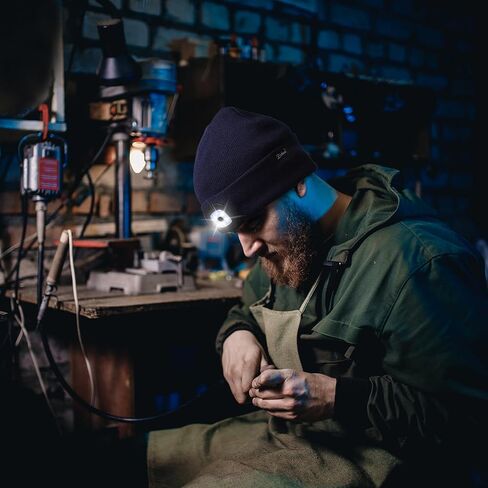 Etsfmoa Beanie مع الضوء، قبعات ملونة LED قابلة لإعادة الشحن عبر USB، هدايا للرجال والنساء، قبعة محبوكة دافئة in Saudi Arabia