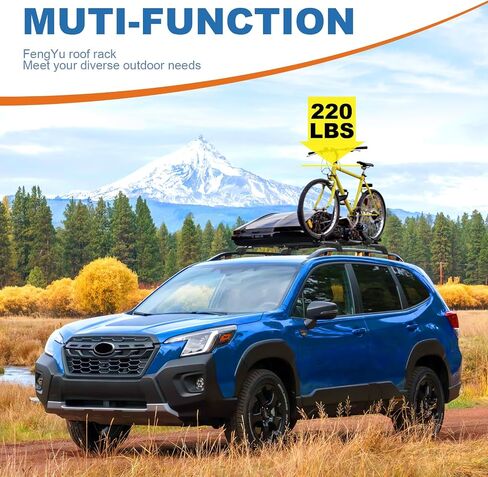 FengYu Roof Rack Cross Bars 220lb Compatible with Subaru Forester 2014-2024 (not for Wilderness), Heavy Duty Lockable Aluminum Roof Rails Crossbars Cargo Bars Canoe Rooftop Black Carrier Luggage in Saudi Arabia