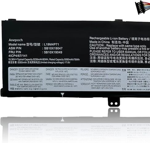 استبدال بطارية الكمبيوتر المحمول L19M4P71 لجهاز Lenovo ThinkPad X1 Extreme P1 الجيل الثالث من سلسلة الكمبيوتر المحمول L19C4P71 5B10X19048 5B10X19050 5B10X19047 5B10X19049 15.36V 80Wh 5235mAh in Saudi Arabia