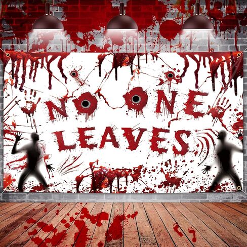 Halloween Backdrop No One Leaves Tapestry, Scary Wall Decor for Party Decorations, 71x45 Inch | Halloween Decorations Indoor for Bedroom | Horror Handprints Happy Halloween Background in Saudi Arabia
