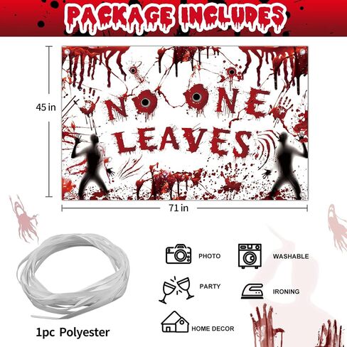 Halloween Backdrop No One Leaves Tapestry, Scary Wall Decor for Party Decorations, 71x45 Inch | Halloween Decorations Indoor for Bedroom | Horror Handprints Happy Halloween Background in Saudi Arabia