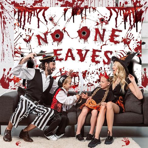 Halloween Backdrop No One Leaves Tapestry, Scary Wall Decor for Party Decorations, 71x45 Inch | Halloween Decorations Indoor for Bedroom | Horror Handprints Happy Halloween Background in Saudi Arabia