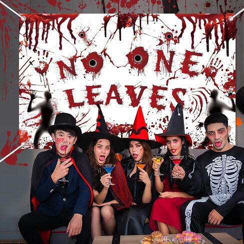 Halloween Backdrop No One Leaves Tapestry, Scary Wall Decor for Party Decorations, 71x45 Inch | Halloween Decorations Indoor for Bedroom | Horror Handprints Happy Halloween Background in Saudi Arabia