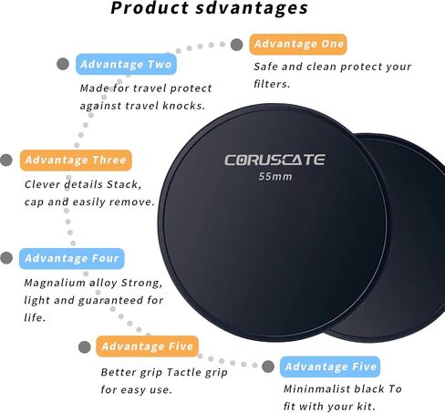 40.5mm Metal Filter Cap,Metal Lens Cap,Compatible with All Any 40.5mm with Camera Thread Lens and 40.5mm ND,CPL,UV Filter Accessory.(Metal Front Cover+Metal Rear Cover)+Lens Cleaning Cloth in Saudi Arabia