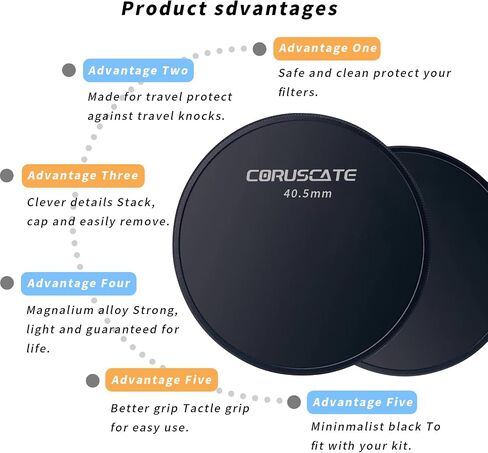 40.5mm Metal Filter Cap,Metal Lens Cap,Compatible with All Any 40.5mm with Camera Thread Lens and 40.5mm ND,CPL,UV Filter Accessory.(Metal Front Cover+Metal Rear Cover)+Lens Cleaning Cloth in Saudi Arabia
