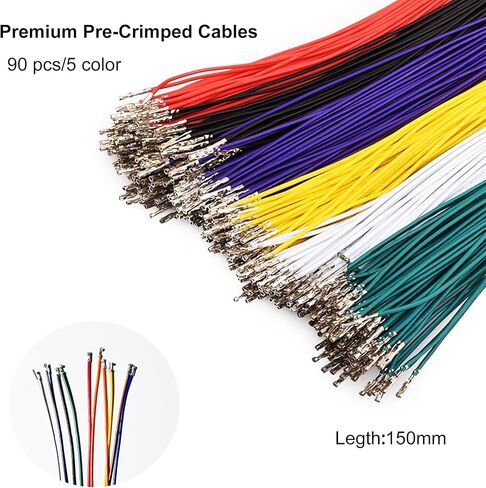 طقم موصل 180 قطعة JST XH 2.54 مم، موصل 2/3/4/5/6/7Pin، قابس ذكر وموصل مقبس أنثى مع 90 قطعة 28AWG كابل مجعد مسبقًا ممتاز in Kuwait