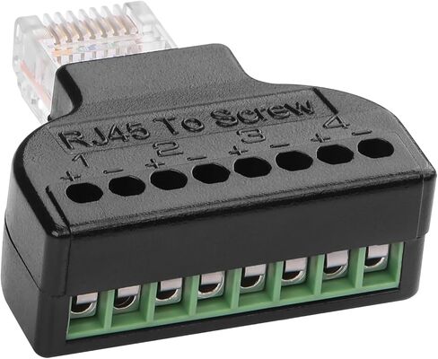 YAODHAOD RJ45 Screw Terminal Adaptor Connector, RJ45 Ethernet 8p8c Male to 8 Pin AV Terminal Screw Adapter Converter Block Plug for CCTV, Cat5, Cat6 (2PCS) (RJ45 Male) in Kuwait