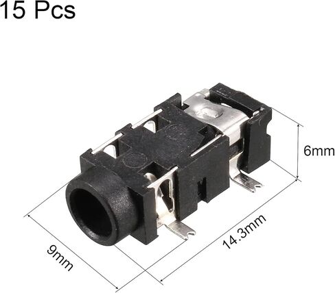 Uxcell 3.5 ملم الصوت وصلة مرفاع PCB جبل أنثى المقبس 5 دبوس PJ-327A 10 قطع in Saudi Arabia
